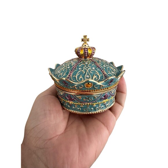 Royal Crown Jewelry Trinket Box Figurine Collectible Christmas Keepsake Gift - Picture 8 of 10